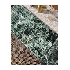 แผ่นหินอ่อนธรรมชาติสีเขียวแบบอินเดียถาดชาแบบจีนแผ่นกระดานชาห้องนั่งเล่นลูกค้าห้องดื่ม - Product Image 1