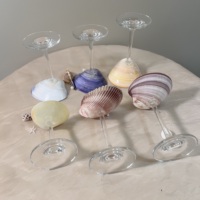 Verres à vin en coquillages naturels soufflés à la main, style bohème, pour mariage, décoration intérieure, porte-bougies