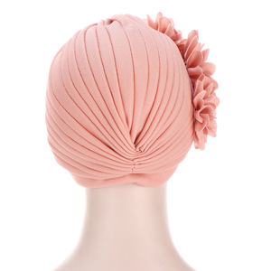 10 couleurs unies, bandanas ethniques, foulards musulmans africains, chapeaux melon d'eau avec perles et diamants, turbans à trois fleurs - Product Image 6
