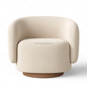 FERLY Modern Comfortable Accent Swivel <strong>Chair</strong> for Home Office &amp; Living Room Plush Upholstered Reading Corner Seat - Product Image 4