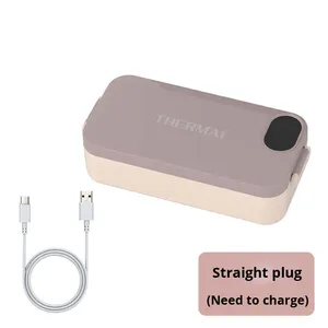 Boîte à <span class=keywords><strong>lunch</strong></span> isotherme <span class=keywords><strong>chauffante</strong></span> sans eau en acier inoxydable 304, alimentée par batterie USB, 1L, avec commande par bouton-poussoir, <span class=keywords><strong>pour</strong></span> utilisation en extérieur - Product Image 6