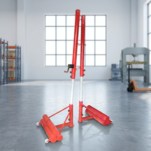 Poteau de volley-ball réglable rouge portable pour terrains extérieurs et intérieurs - Product Image 1