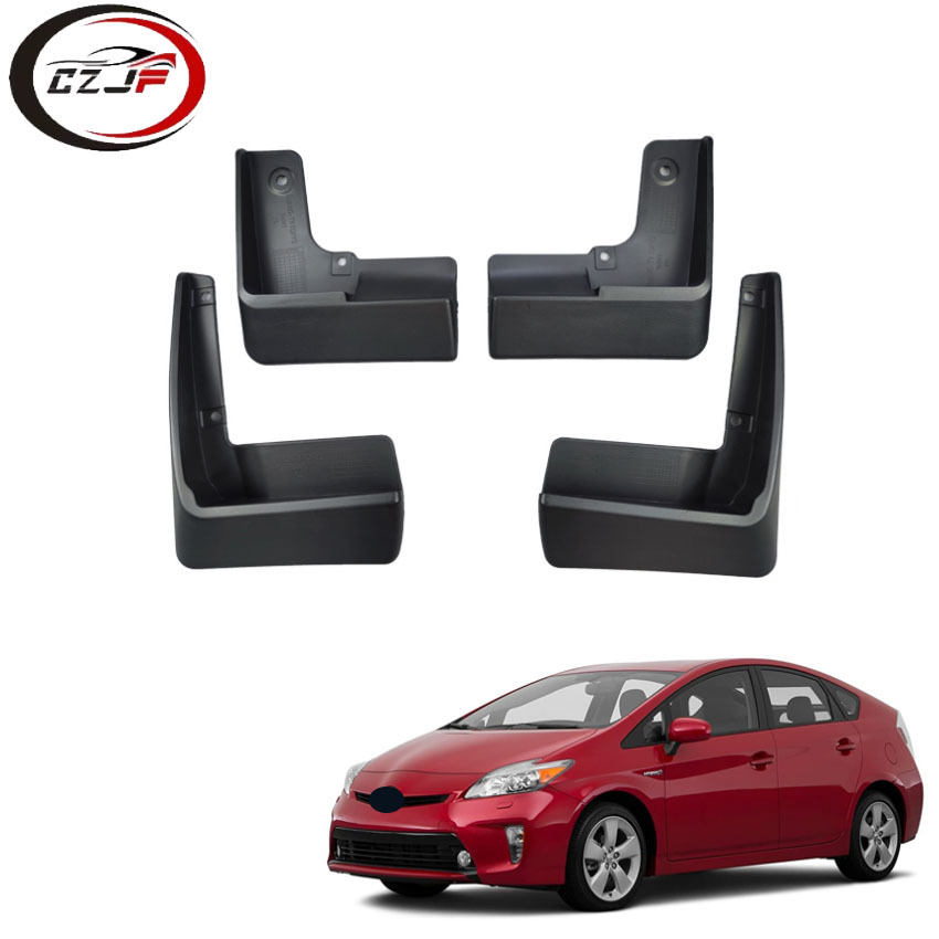 4-Piece Mud Flaps Splash Guards For Toyota Prius 2004-2009 – Black Flexible PP+TPE, With Hardware