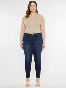 Jeans de Mujer Talla Grande, Corte Recto, Elásticos, Casuales, Suaves y Cómodos, Ajustados, Tipo Lápiz, Largos, de Mezclilla para Mujer - Product Image 5