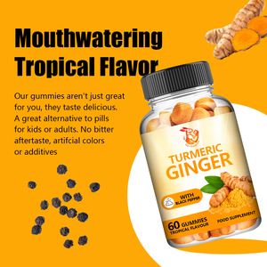 Wholesale Price <b>Turmeric</b> Ginger Gummies with <b>Turmeric</b> Root Extract Boosts Skin Health and Promotes Mobility Flexibility Gummies - Product Image 5