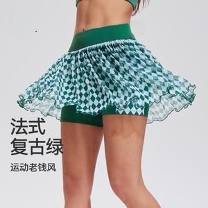 हल्के लुभावनी जाल फिटनेस स्कर्ट ग्रीष्मकालीन जांच खेल आउटडोर गोल्फ के लिए छोटी स्कर्ट - Product Image 1