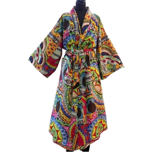 Kimono de Lujo para Mujer, 100% Seda, Elegante, Ligero, Multicolor, con Cordón Ajustable, Transpirable, Bata de Dormir para Verano y Otoño - Product Image 1