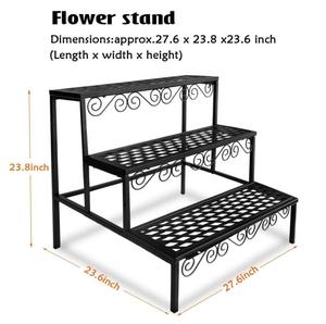 Soporte de Metal para Plantas de Exterior de 3 Niveles, Soporte para Múltiples Plantas, Estante para <span class=keywords><strong>Macetas</strong></span> de Interior, Soporte para <span class=keywords><strong>Macetas</strong></span> y Jardineras - Product Image 6