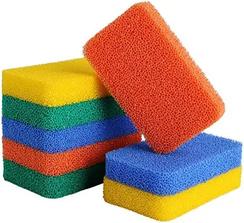 Multi-Purpose Scrub Sponges for Kitchen- Non-Scratch Microfiber Sponge Along with Heavy Duty Scouring Power