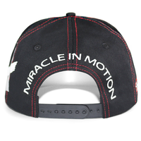 Gorra de Béisbol de Algodón de 5 Paneles con Bordado 3D en Relieve Estilo Hip Hop Urbano HBA54, Costuras en Contraste Rojas, Unisex, a la Moda