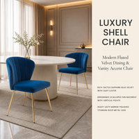 Chaise d'appoint rembourrée moderne avec pieds dorés Chaise d'appoint sans accoudoirs pour salon, cuisine, chambre à coucher Chaises de salle à manger en velours