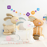 Offre Spéciale 3D lapin forme feuille ballons pour la fête des enfants fête d'anniversaire décor enfant jouet photographie accessoires dessin animé feuille ballons
