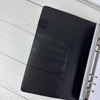 Vente en gros de luxe portable durable rechargeable 6 anneaux en cuir végétalien souple organisateur planificateur matelassé couverture de planificateur classeur personnalisé A5