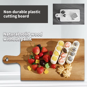 Hacher les déchets et vouloir tour compteur raquette planche à découper bambou bois planche à découper pour cuisine robuste avec poignée latérale - Product Image 3