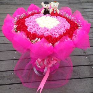 Wholesale 99 Pcs Soap Flower Bouquet Creative <b>Artificial</b> Rose Gift For Valentines Christmas Birthday Present - Product Image 4