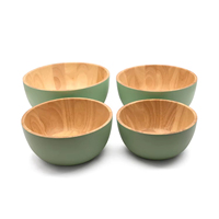 Bols à salade en bois, bols de service en bois, ensemble de bols pour table à manger, vaisselle en bois, articles de table sans danger pour les aliments