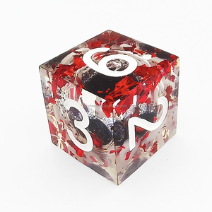 Lõi chất lỏng màu đen với lá màu đỏ trong suốt sắc nét cạnh xúc xắc thiết lập cho DND bảng trò chơi - Product Image 3