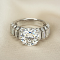 Bague de Fiançailles et de Mariage en Argent S925 Plaqué Or 18K et Rhodium, Sertie de Moissanite Taille Brillant, Vente en Gros, Luxe, Fournisseur tiers