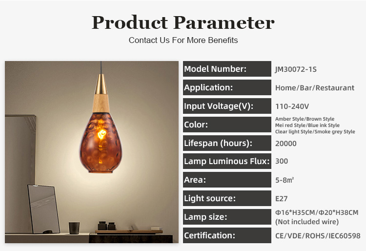 Hot selling factory price  Home Bedroom kitchen hotel  hanging lamp  Modern colorful glass Pendant Light