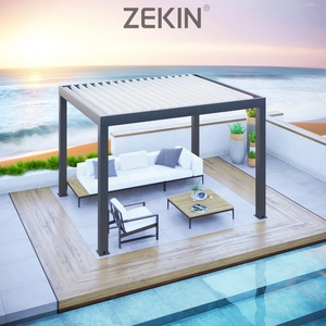 Pérgola <span class=keywords><strong>de</strong></span> aluminio para exteriores personalizada Zekin con elevador eléctrico, ventanas, puerta corredera <span class=keywords><strong>de</strong></span> vidrio, persiana, techo, Sunroom, pabellón, Gazebo - Product Image 1