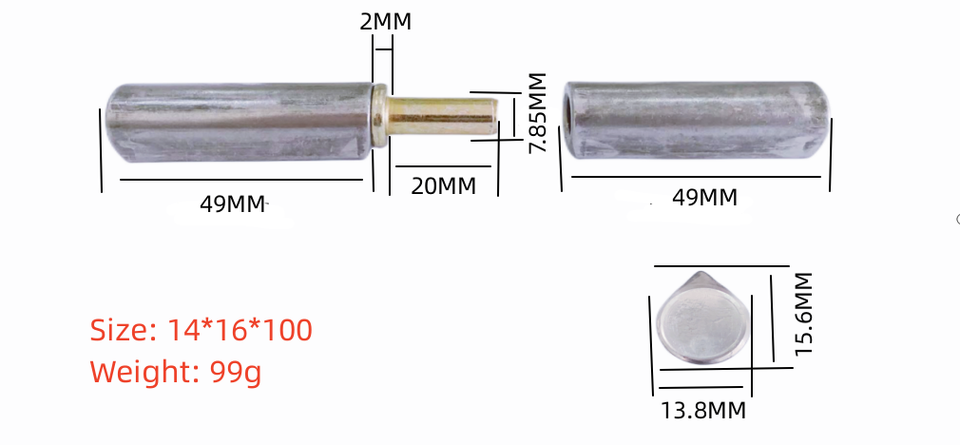 YPX Welding Hinge Steel Weld-on Door Gate Bullet Hinge with Pin Grease Nipple