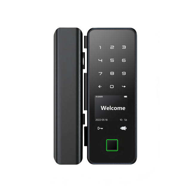 KK Intelligent Home Digital Electronic Aluminum Alloy Glass Door Lock with Wi-Fi Tuya App Card Fingerprint Password Smart Lock