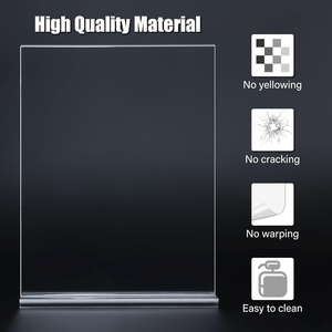 באיכות גבוהה a4 a5 a6 תצוגה דו צדדי תצוגה אקריליק מחזיק סימן צורה אנכית t - Product Image 3