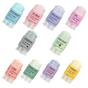 40g di argilla verde maschera rosa acido ialuronico e bastoncino minerale infuso di melma di melanzane melissa pulizia profonda dei pori della <span class=keywords><strong>pelle</strong></span> del <span class=keywords><strong>viso</strong></span> - Product Image 1