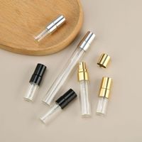 Flacons d'échantillons miniatures vides de 2 ml, 3 ml, 5 ml, 10 ml, flacon pulvérisateur atomiseur en verre transparent avec vaporisateur à brume noire