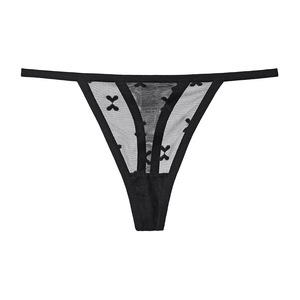 En gros Lingerie féminine : Culotte string en maille transparente à fines bretelles, taille basse, sexy, respirante - Product Image 1
