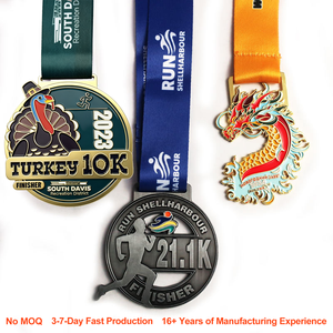 Cadeaux personnalisés, souvenirs, médailles de sport gravées en métal, or, laiton, argent, émail doux 2D 3D, médailles de marathon - Product Image 1