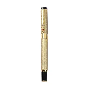 Gemeco 친화적 인 맞춤형 필기 펜 비즈니스 선물용 용 클립이있는 황금 금속 만년필