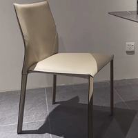 Chaise de salle à manger en cuir crème style selle, design italien simple, multi-usage pour la maison, l'hôtel, la manucure, la coiffure, le restaurant, tabouret