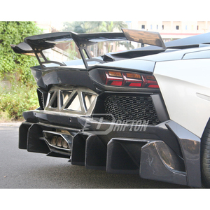 Aileron arrière en fibre de carbone Drifton New avec couvercle de base, tissage 3K/6K/12K pour Lamborghini Aventador LP700 LP740 LP750 2011-2021 - Product Image 3
