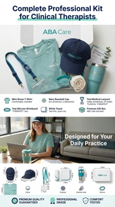 Kit de bienvenue personnalisé pour le personnel de thérapie ABA, ensemble cadeau pour thérapeute clinique, t-shirt vert menthe, cordon de cou, gobelet, boîte - Product Image 6