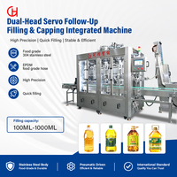 Machine de remplissage et de capsulage automatique à double tête avec pompe à engrenages à suivi servo 100-1000ML, équipement de mise en bouteille de liquides automatique