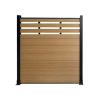 Panneau de clôture extérieur moderne en WPC pour animaux de compagnie, poteau en aluminium, mur en composite bois-plastique, décoration de jardin, surface à grain de bois