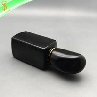 Cosmétique mignon 30ml verre vide rechargeable femmes bouteille de parfum personnalisé verre noir 1oz vaporisateur bouteille de parfum avec bouchon noir
