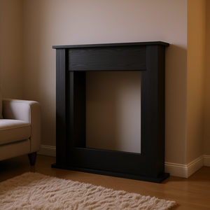 Encadrement de cheminée en bois d'ingénierie chêne noir 75x20x87 cm pour cheminées électriques murales - Product Image 2