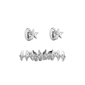 ชุดกริลล์รูปดาวประดับเพชรทรงเรขาคณิตสีทองสำหรับใส่ทุกวันแบบยูนิเซ็กส์ - Product Image 4