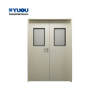 Porte coulissante de salle blanche en acier pour hôpital, école, pharmacie, étanche à l'air