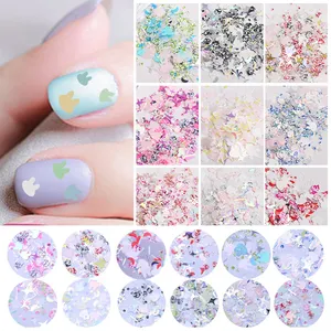 12 griglie accessori per nail art misti paillettes nail art paillettes coniglio farfalla