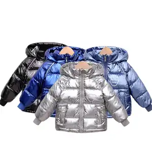 Vêtements d'hiver pour garçons Zipper Snow Outwear Shinny Down Coat Kid Bubble Puffer Jacket Kids Coats Boys