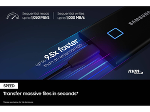 <span class=keywords><strong>SSD</strong></span> <span class=keywords><strong>portable</strong></span> 500 Go USB 3.2 avec sécurité par empreinte digitale, vitesse de lecture de 1050 Mo/s, périphérique <span class=keywords><strong>portable</strong></span> USB 3.2 Samsung <span class=keywords><strong>T7</strong></span> avec lecteur d'empreintes digitales - Product Image 3