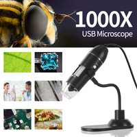 Kamera Mikroskop USB 1000X Mikroskop Digital dengan Stand 1080P Mikroskop Mini Portabel Genggam dengan 8 LED untuk PC Mac