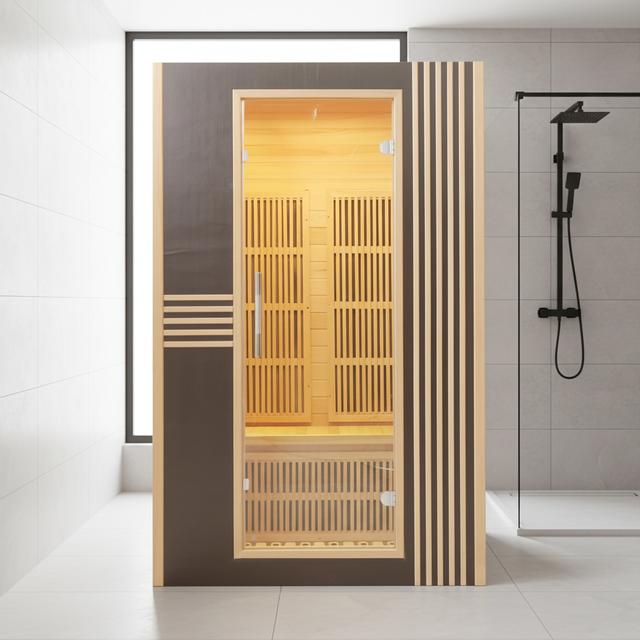 Factory Sale Low Emf Far Infrared Hemlock Sauna with Computer Control Panel for 2 People Steam