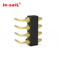 Conector de pin de contacto lateral reclinado de ángulo recto de acero inoxidable con resorte, serie 823, OEM/ODM CNC