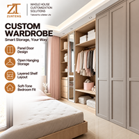 Armoire intégrée Zunteng style shaker moderne taupe pour la décoration intérieure de la chambre principale d'un manoir de luxe