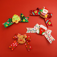 Collier de Noël pour animaux de compagnie, motif dessin animé mignon, pour chat et chien, rouge, avec nœud décoratif mignon