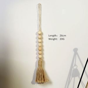 Guirnalda de cuentas de madera con logotipo de cliente hecho a mano pulido de 26 cm con borlas, cuentas de madera naturales étnicas africanas - Product Image 3